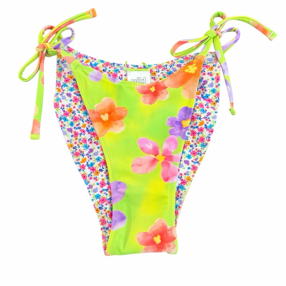 wild fable NWOT Women’s Reversible Floral Tie-Side Bikini Bottom Size XXS